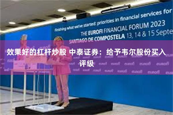 效果好的杠杆炒股 中泰证券：给予韦尔股份买入评级